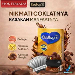 [NEW] Etallagen Minuman Susu Kolagen Rasa Coklat Belgian Chocolate 150gr [Isi 6 Sachet] | Mengencangkan dan Mencerahkan Kulit serta Meredakan Nyeri Sendi