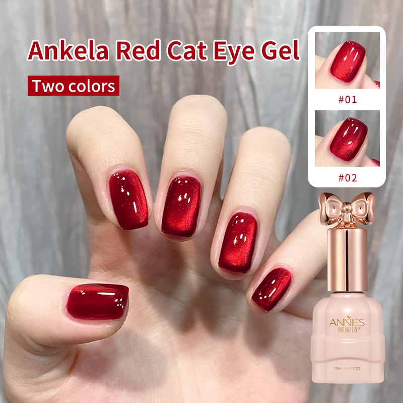 Gel Sơn Móng Tay Mắt Mèo Ancola Màu Đỏ Hàng Mới Về Năm 2025 Thích Hợp Cho Mùa Thu Và Mùa Đông Sơn Móng Tay Mắt Mèo Rượu Anh Đào Cần Đèn Làm Móng Để Khô