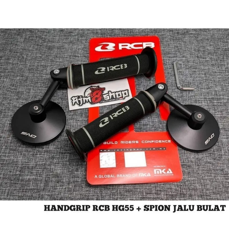 Ready RCB Spion Jalu bulat plus Handgrip RCB HG55. Racing Boy PAKET 2in1 Handgrip RCB + Spion Jalu Bulat Untuk semua motor Universal