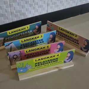 Rubby - 1 paket isi 5 papan / papan standing Posyandu 5 langkah bahan mdf size 11x30cm