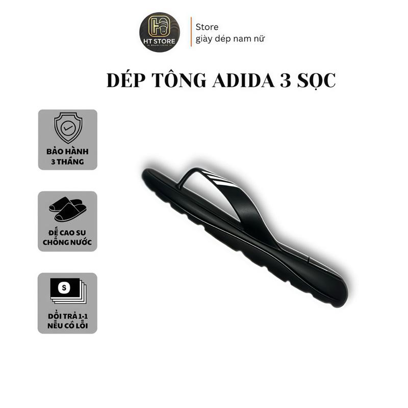 DÉP TÔNG ĐÚC 3 SỌC nguyên khối hoạ tiết in chìm sắc nét dép tông nam thể thao. dép nam dép boy phố dép hot