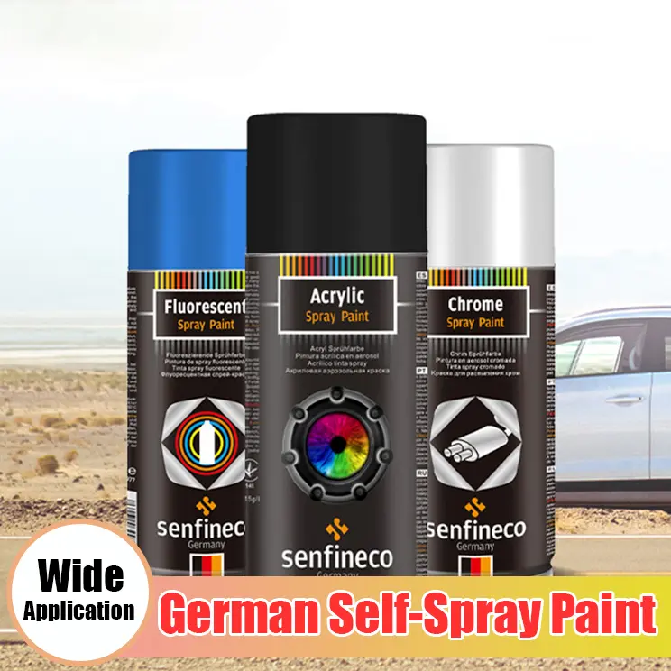 German Selfspray Paint Handheld Metallic Paint for Cars Black and White Rustproof Chrome Coating 0