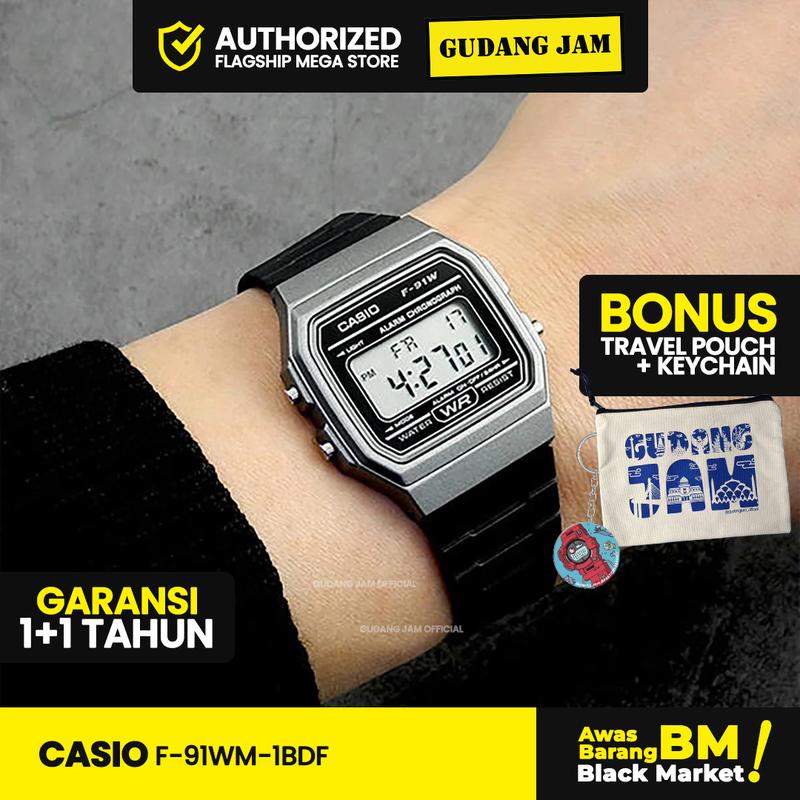Jam Tangan Casio F-91WM |Jam Tangan Pria Cowok | Digital | Anti Air | Original | Casio Watches | Kaca Resin | F-91WM F-91W F91W F91WG F 91 WM 4