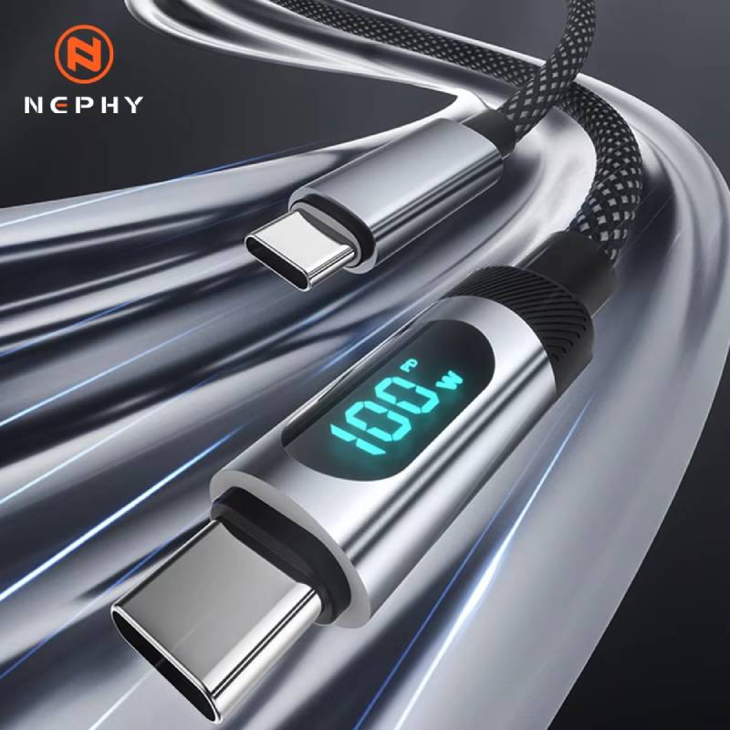 Reabol 100W LED Digital Display Super Fast Charging USB A To Type C Cable for Samsung Xiaomi Huawei