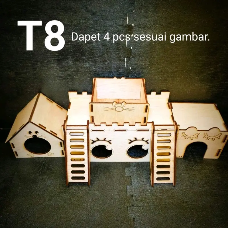 T8 paket rumah hamster isi 4, T8 full paket rumah hamster lucu isi 5. Rumah hamster lucu, hamster roborovski, cambel, winter white 1