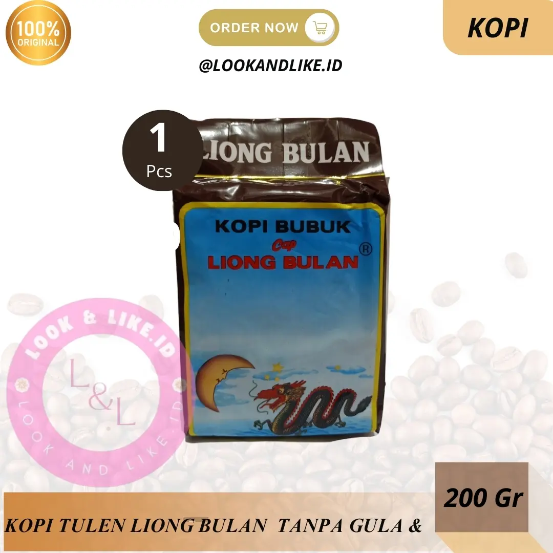 Kopi Liong Bulan 200gr Tanpa Gula Coffee kopi tanpa gula satset