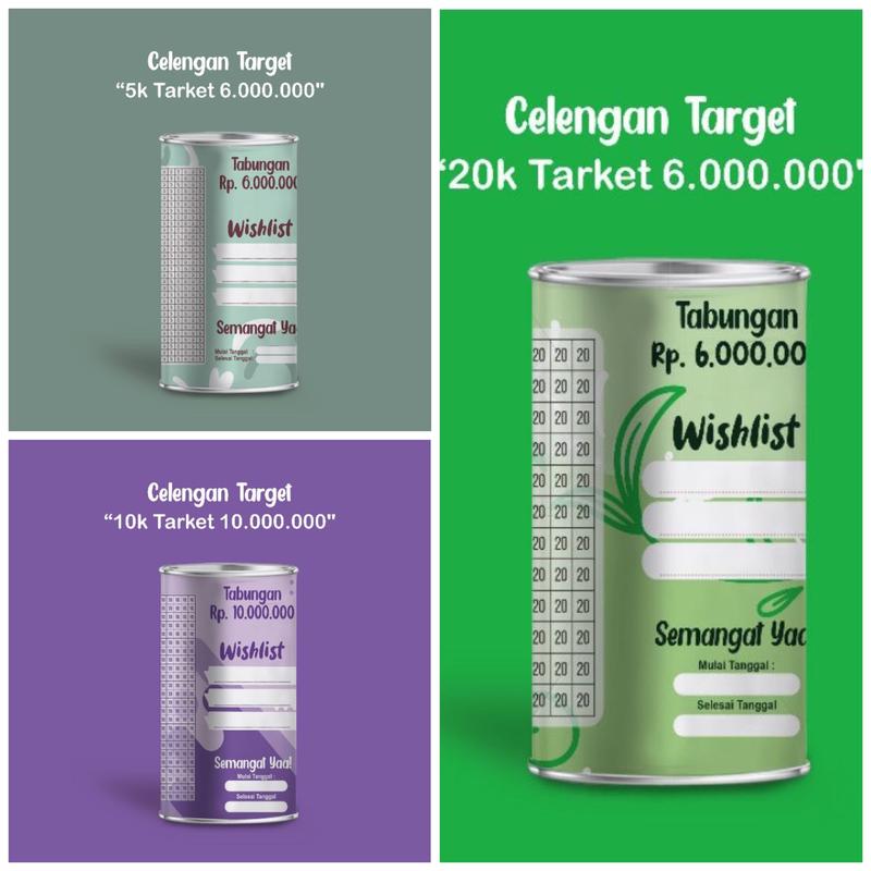 BISA COD !! Celengan Target Medium Uang Anak-anak 6