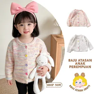 Baju Kaligan Anak Perempuan Trendy Bahan Wol Lembut Motif Kelinci Lucu Ideal untuk Gaya Harian Import Berkualitas Tinggi