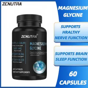 Magnesium Glycinate 500 mg - 98% Sangat Mudah Diserap - Mendukung Kesehatan Tidur, Otot & Jantung, Suplemen Makanan