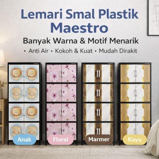 Tabitha Lemari Small Maestro Susun 4 Lemari Pakaian Susun Lemari Plastik Lemari Penyimpanan Serbaguna