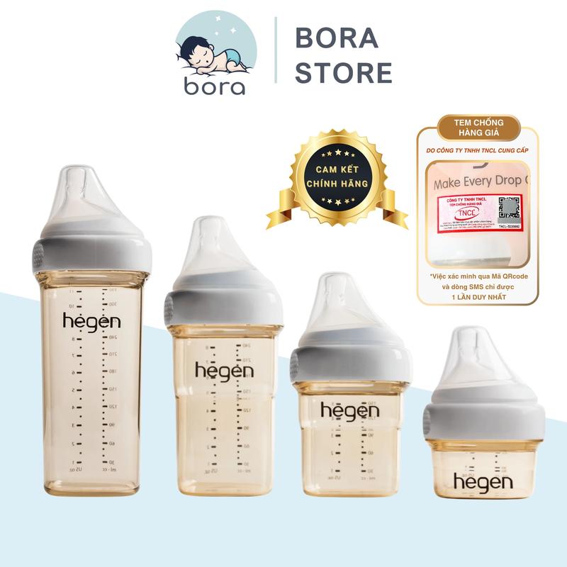 Bình sữa Hegen cao cấp 60ml 150ml 240ml 330ml, được chọn núm, cam kết chính hãng