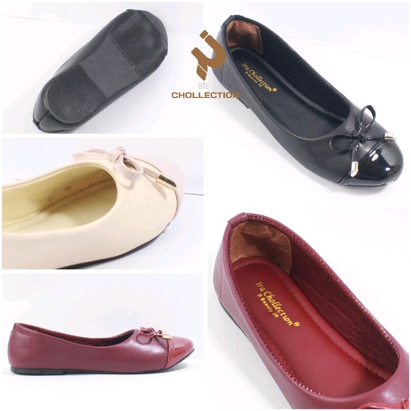 Flatshoes Wanita Talita Tanpa Hak Warna Hitam,Crem,Maron 1