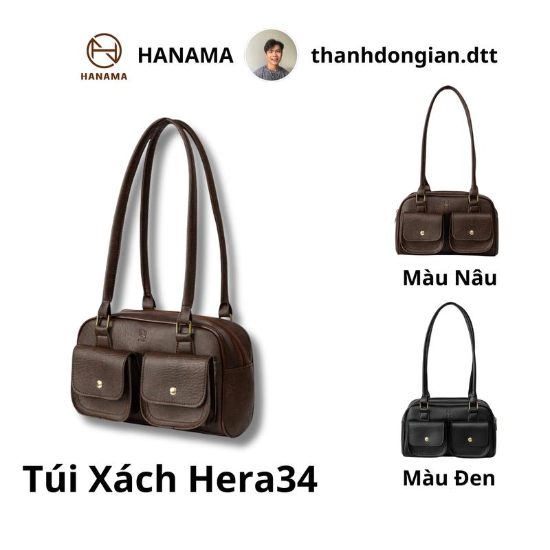 [ĐQ_TGD_GIÁ SOCK] _ Túi xách nữ đeo vai thời trang Hanama  Hera 34 nhiều ngăn Khóa mạ đồng cao cấp chống xước Da Bag Women