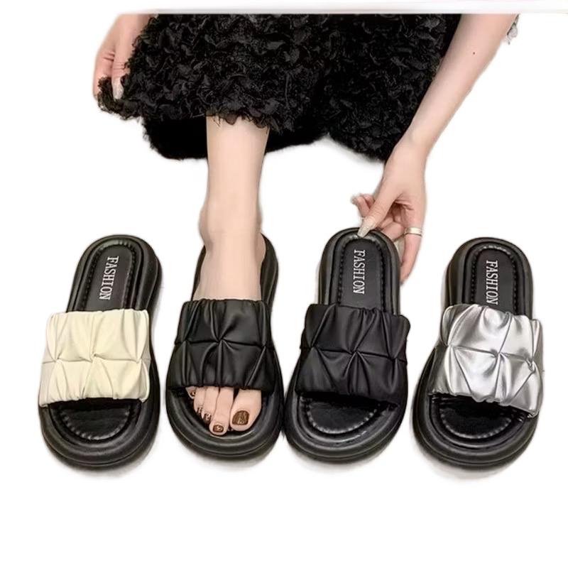 Dép nữ quai ngang nhúng đế cao 3 phân 5 phân from chuẩn size 35-39 6 Nhung DéP