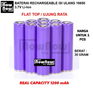 BATERAI RECHARGEABLE ISI ULANG 18650 3.7V FLAT TOP Datar Li-Ion KIPAS ANGIN MINI SENTER SEPEDA ALAT LISTRIK MAINAN ANAK MIC SMULE REMOTE CAR BATTERY BATRE BATRAI BATERE