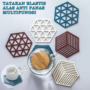 Tatakan gelas Elastis  Silicone / Alas  Dapur Tatakan Anti Panas / Alas Tatakan Multifungsi /  Peralatan  Kaca & Silikon