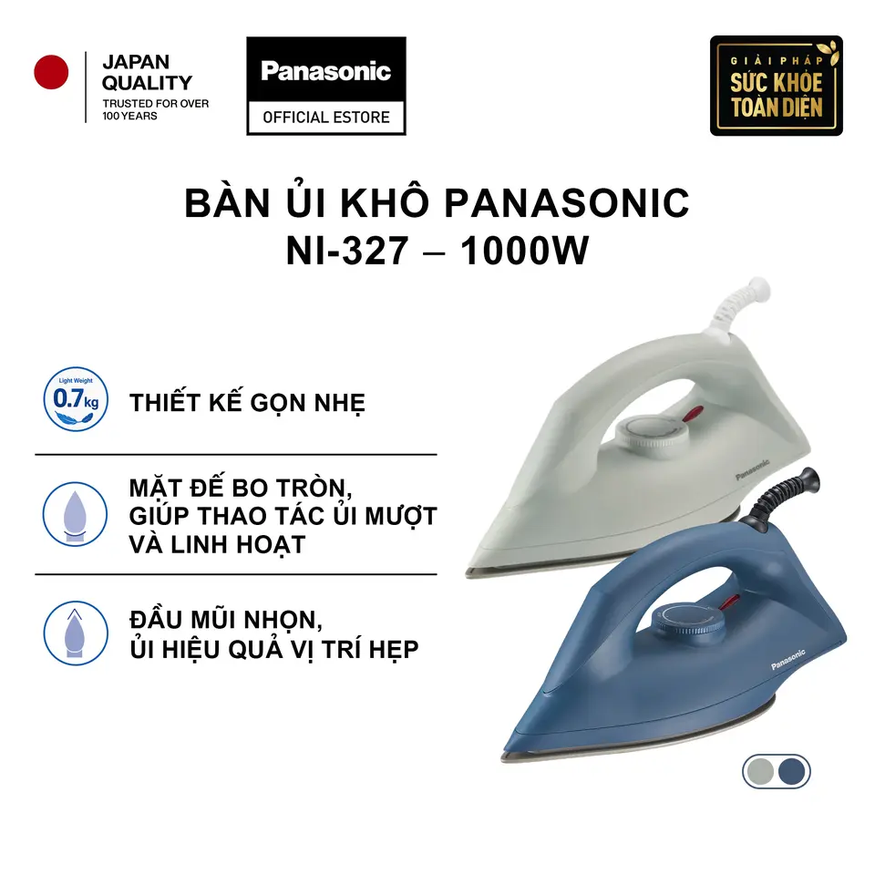 Bàn Ủi Khô Panasonic NI-327– 1000W – Hàng chính hãng