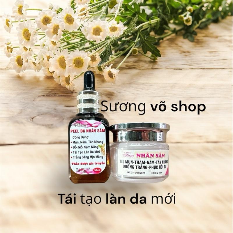 1 combo tái tạo thảo dược nhân sâm + kem face nhân sâm hỗ trợ mụn nám tàn nhang đồi mồi Skincare