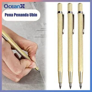 Ocean-X[COD] Pisau Pemotong Ubin Kaca Pena Penanda Paduan Baja Tungsten Pena Pemotong Ubin Khusus Jarum Penanda Pisau Baja Hitam Pelat Baja Logam  Pena Penanda Tukang