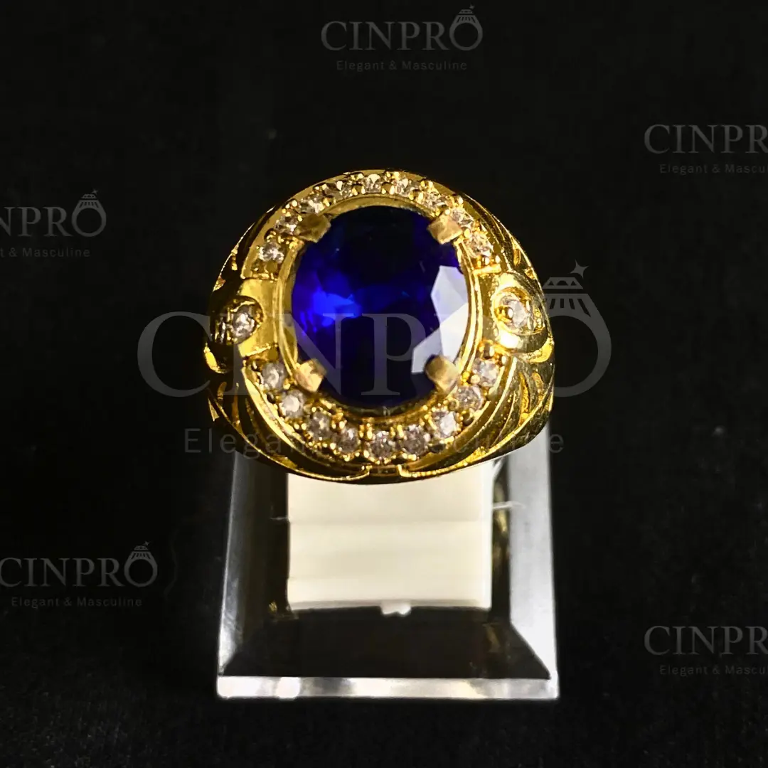 [CINPRO] Cincin Batu King Safir Biru + Gratis Box Cantik