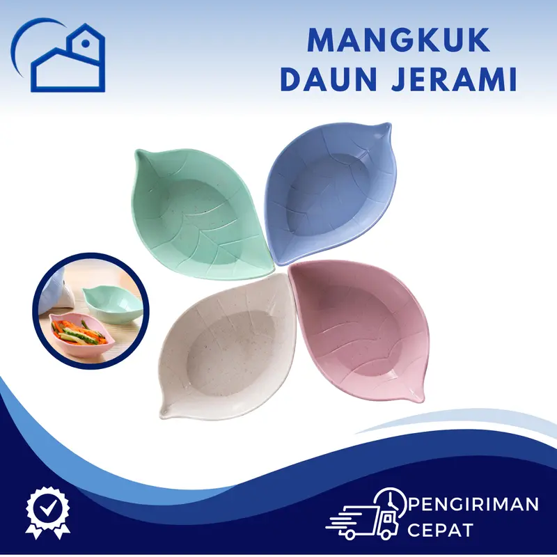 Mangkuk Jerami Bentuk Daun Mini 2350 Buah - Mangkuk Makanan Jerami Motif Daun Mini 0