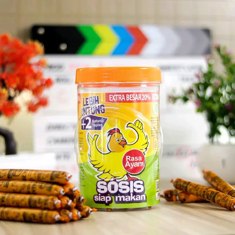 25pcs Sosis so nice extra 20% siap makan || Sosis so nice rasa ayam rasa sapi || sosis toples  Makanan Daging frozen 1