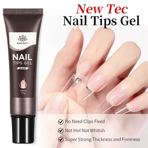 【BPOM】BORN PRETTY 15g New Tec Nail Tips Gel Nail Polish for for False Nails Art Extend Strong Adhesive Solid Tube Nail Tip Glue UV Kuku-57154