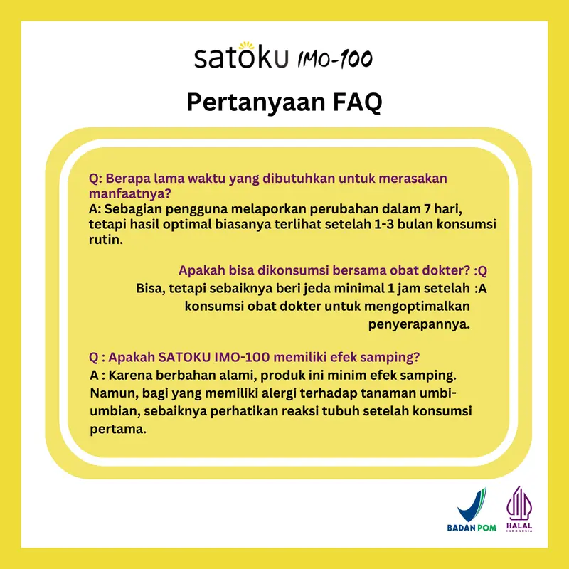 [20 KAPSUL TANPA BOX] Satoku Imo-100 Suplemen Sendi, Atasi Pengapuran dan Pemulihan Cedera, Ramuan Jepang, Pereda Nyeri Sendi Untuk Osteoarthitis, Rematik, Asam Urat, dan Saraf Kejepit Isi 20 Kapsul 5