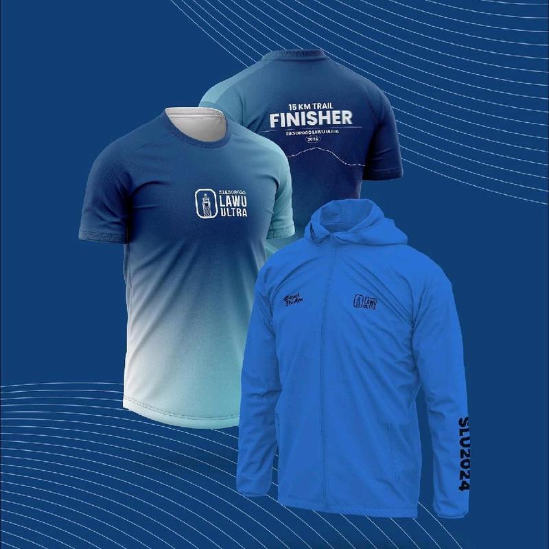 JERSEY RUNNING LAWU ULTRA FINISHER NEW/ JERSEY LARI LAWU TERBARU Biru 2XL