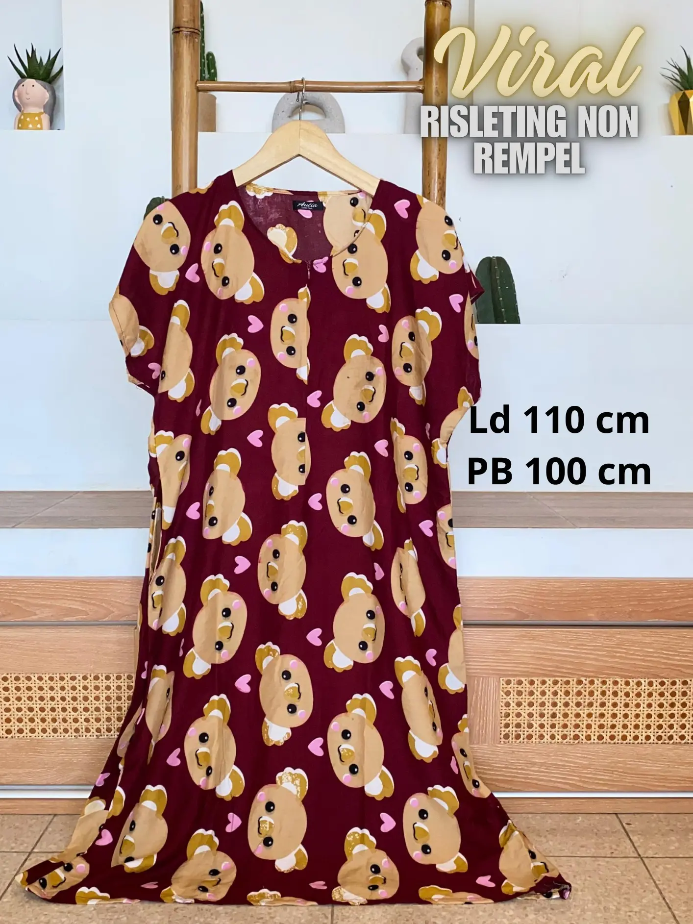 Daster Pendek Selutut Busui Risleting Rayon Premium Motif Kekinian Ld 110 Pb 100 Dress Ibu Santai Nyaman Lembut Menyusui Panjang