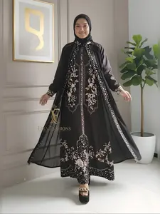 Zhea fashionstore - Abaya Diandra Bahan Nabila Twill Anti UV Dress Terbaru Lebaran 2026 - Remaja Dewasa Wanita