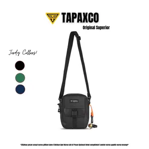 [Beli Lokal] TAPAXCO Tas Selempang Pria Jordy Slingbag Semi Waterproof Casual Local Original Hitam