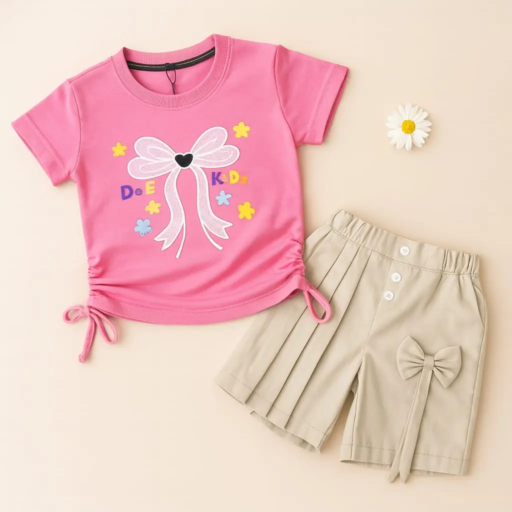 BAJU PINK+ROKCEL CREAM