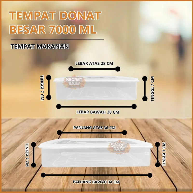 [COD] TEMPAT DONAT BESAR - Wadah Serbaguna / Kotak Plastik Rapat Putih 4