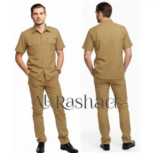 Al Rashad Baju Dinas Pria Seragam ASN PNS Lengan Pendek Warna Khaki American Dril Setelan Baju Celana Dinas Pemda Kebutuhan Resmi