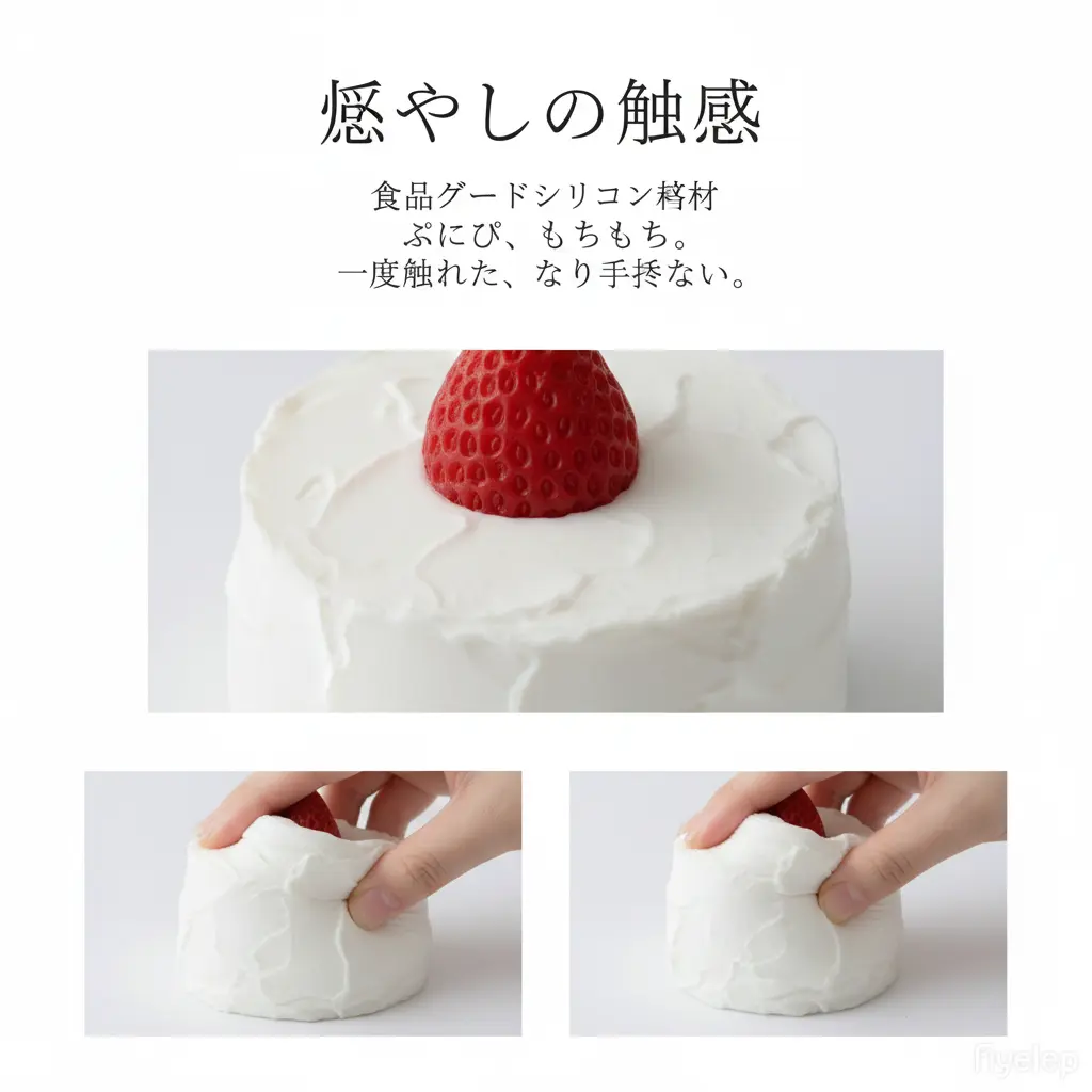 大人気のショートケーキスクイーズ｜超反発性が高く、やや厚手で