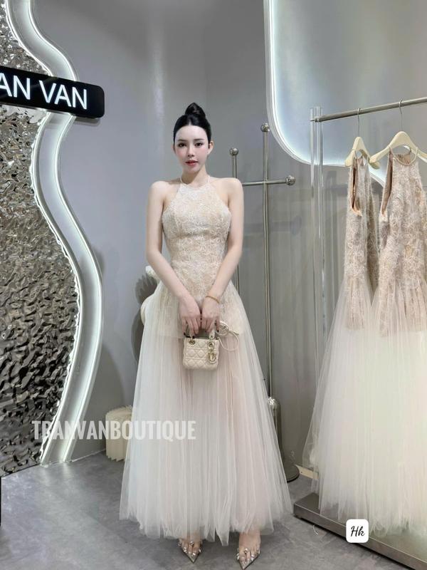 Váy ren ll váy cổ yếm váy nữ dáng dài đi chơi đi biển siêu xinh shop HN DESIGN