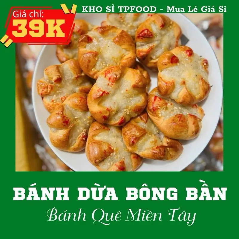 [TPFOOD ] Bánh Dừa Bông Bần Hộp 10 cái - Bánh Quê Miền Tây