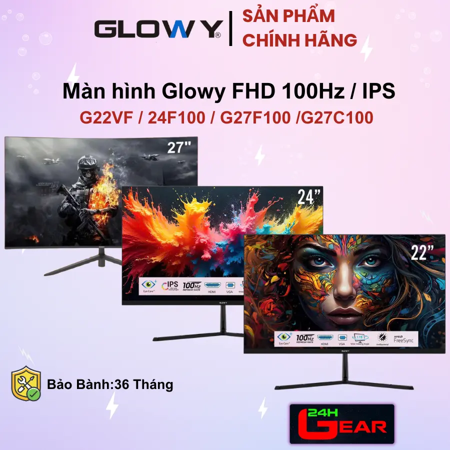 Màn hình Glowy G22VF / G24F100 / G27F120 / G27C120 FHD 100Hz /120hz ( Chính Hãng)