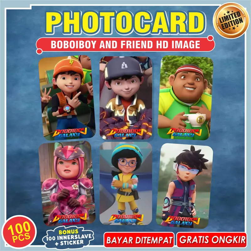 100 Pcs Photocard Boboiboy dan Teman-temanya Bonus Innerslave 0