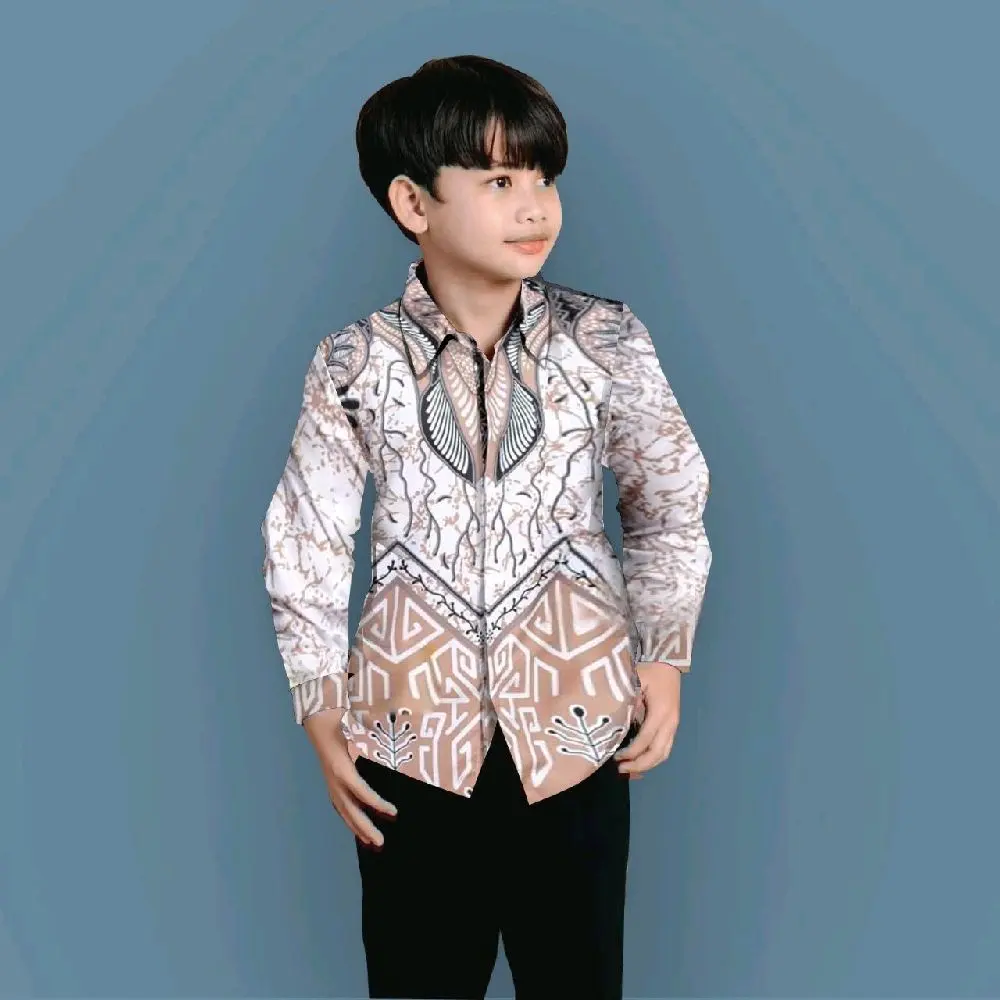 Kemeja Anak Dasi Cream
