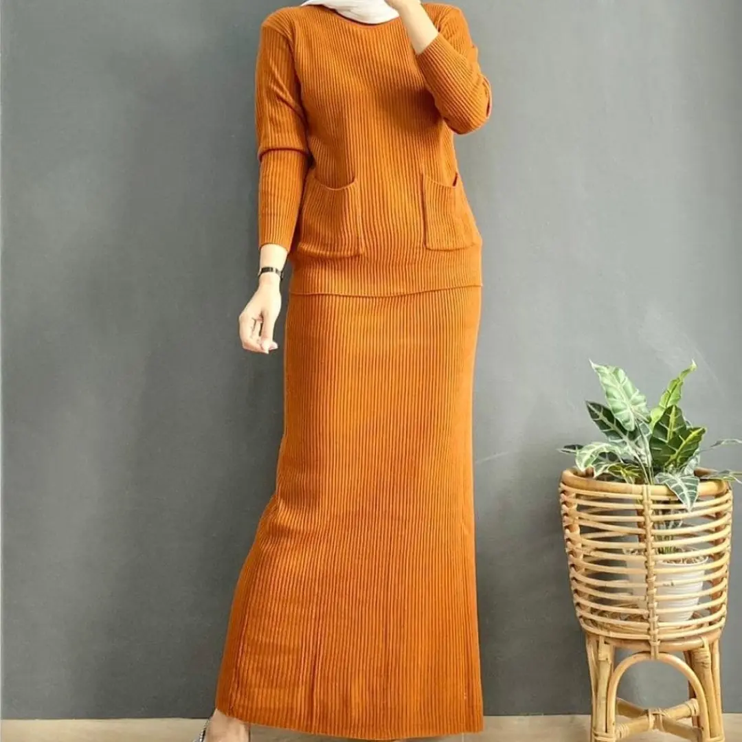 Setelan rajut kantong knit set Tokotin