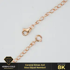 [Kerbau Gold] Rantai Extention Emas Gelang Kalung 8K - Emas Asli 100%