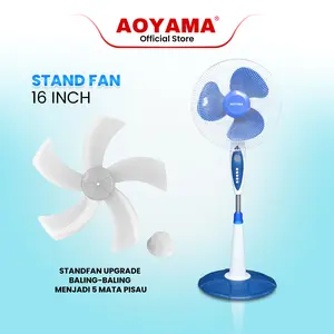 (COD) KIPAS ANGIN BERDIRI 16" inch / STANDFAN AOYAMA / KIPAS ANGIN  GARANSI RESMI Baling