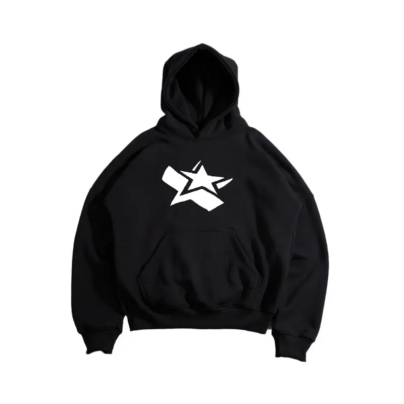 Hoodie Boxy Oversize Starboy Keren Cowok Cewek Fleece 280 Gsm Adem Tebal 0