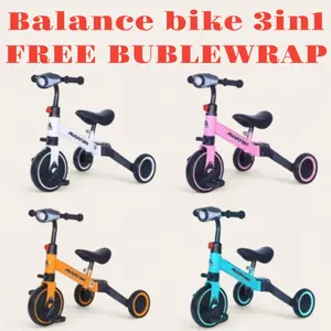 Sepeda anak roda 3 bisa jadi push bike 3in1 ada lampu Balita Cowok Cewek