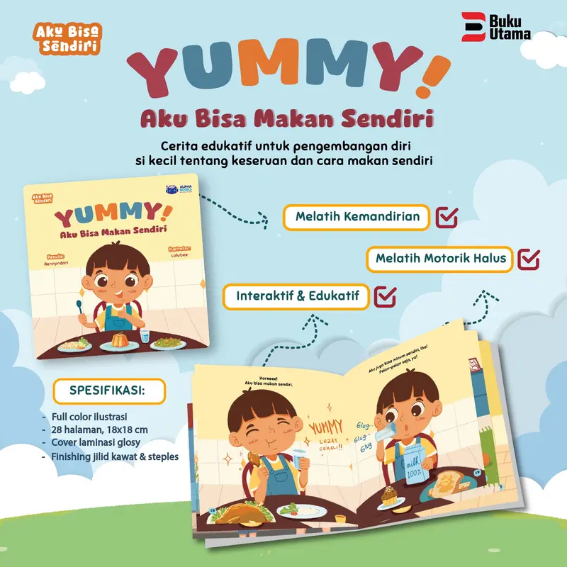 BUKU CERITA SERI AKU BISA SENDIRI (Edukasi Untuk Melatih Pengembangan Diri si Kecil) Full Color & Ilustration Soft Cover 1
