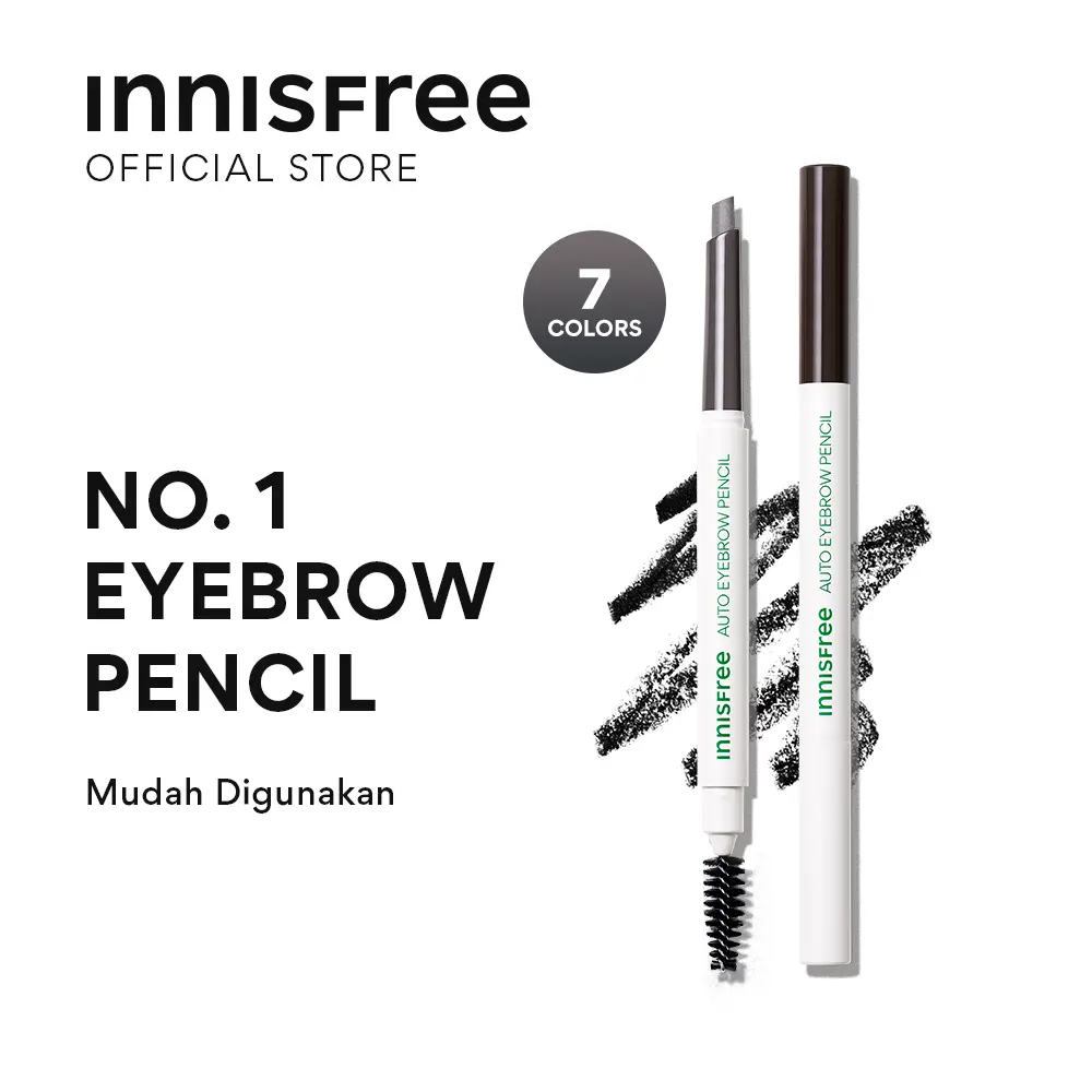 Innisfree Auto Eyebrow Pencil - Pensil Alis dengan Ujung Pensil Pipih