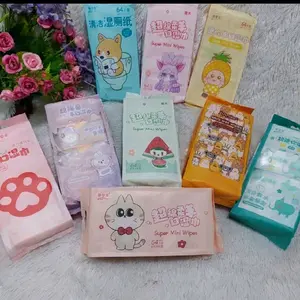 Tissue basah 1set 8in1 per pack tisu isi 64 sheet (paket hemat) wipes Gantung