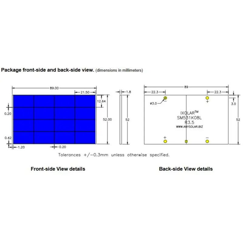 Solar Panel Mini Panel Surya Mini Merk  IXOLAR  5V 913 mW 218 mA 2